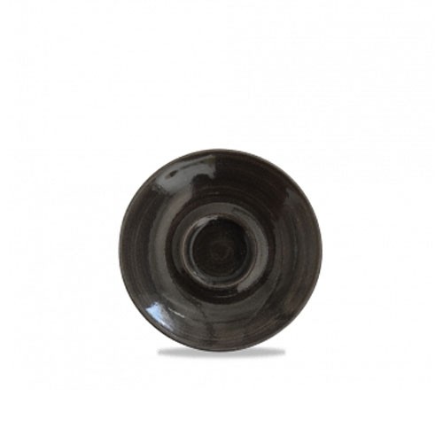 PLAT EXPRESSO MONOCHROME/PATINE FER NOIR DIAM 11,8CM. CHURCHILL