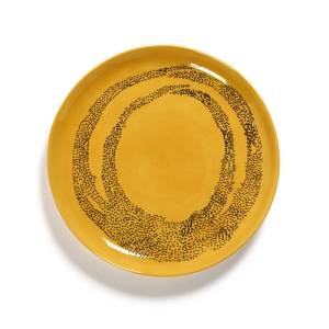 Bord m diam. 22,5cm. kleur geel/zwart Feast tableware by Ottolenghi Serax