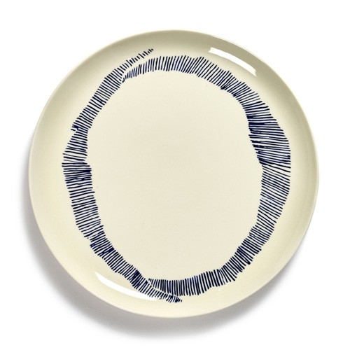PLATE L DIAM. 26.5CM. COLOR WHITE/BLUE FEAST TABLEWARE BY OTTOLENGHI SERAX