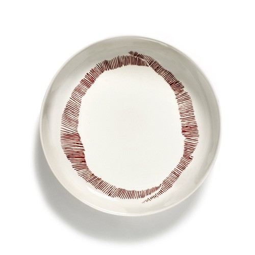 Bord hoog diam. 22cm. kleur wit/rood Feast tableware by Ottolenghi Serax
