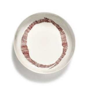 Bord hoog diam. 22cm. kleur wit/rood Feast tableware by Ottolenghi Serax