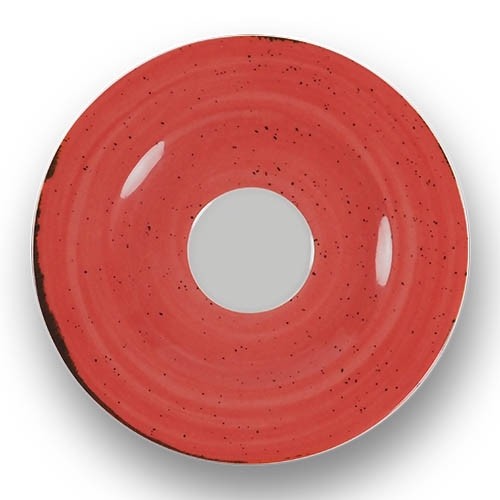 Koffie/cappuccinoschotel diam. 18cm. Saturno Nature kleur red