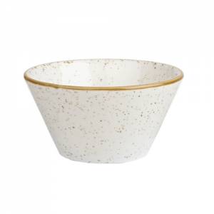 Schaaltje toelopend kleur Barley White afm. 12,1x6,5cm. Churchill Stonecast