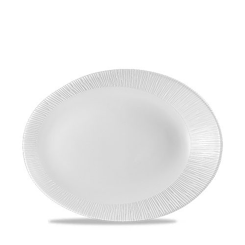 ASSIETTE OVALE DIM. 25x19.4CM. CHURCHILL BAMBOU BLANC