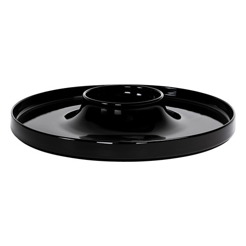 PLAT DÉGUSTATION Z/CLOCHE UNIVERSAL DIAM. 24CM. HG. 4CM. COULEUR NOVA NOIR