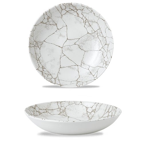 Kom coupe evolve diam. 24.8cm. prints kintsugi Agate Grey