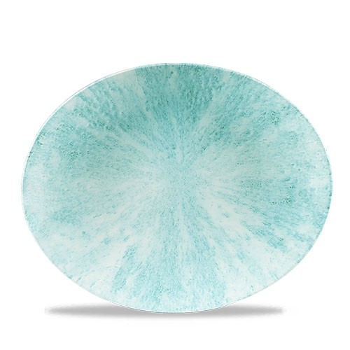 COUPE PLATE SIZE. 31.7x25.5CM. CHURCHILL OVAL STONE AQUAMARINE