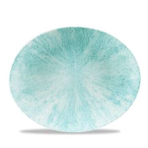 COUPE PLATE SIZE. 31.7x25.5CM. CHURCHILL OVAL STONE AQUAMARINE