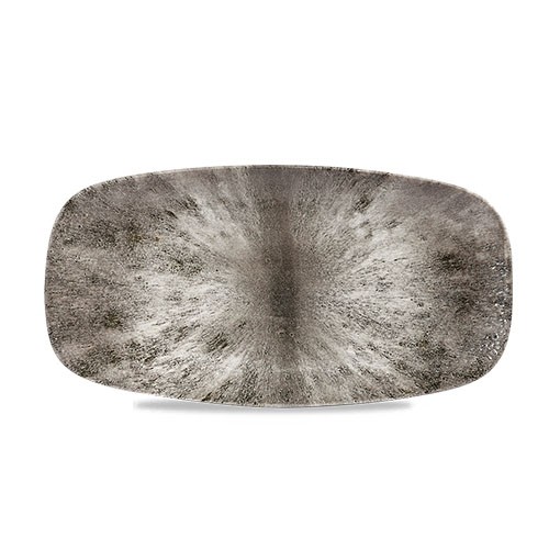 Chefs oblong bord afm. 29.8x15.3cm. Churchill Stone Quartz Black