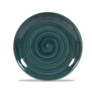 COUPE PLATE DIAM. 16.5CM. CHURCHILL STONECAST PATINA RUSTIC TEAL