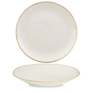 Coupe bord diep diam. 27cm. Churchill Stonecast Barley White