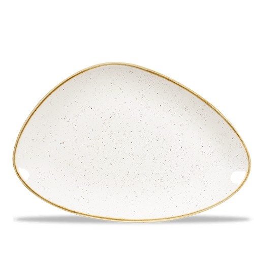 Chefs bord driehoekig afm. 30.5x20.5cm. Churchill Stonecast Barley White