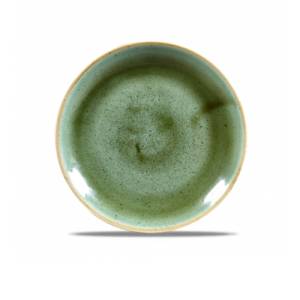 COUPE PLATE DIAM. 16.5CM. CHURCHILL STONECAST SAMPHIRE GREEN