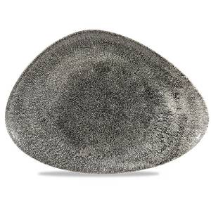 Chefs bord driehoekig 35.6x25cm. Churchill raku Quartz Black