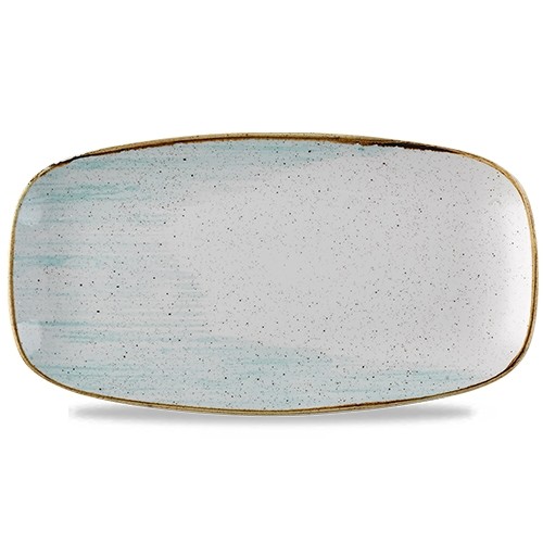 Chefs oblong bord afm. 35.5x18.9cm. Churchill Stonecast Accents Duck Egg