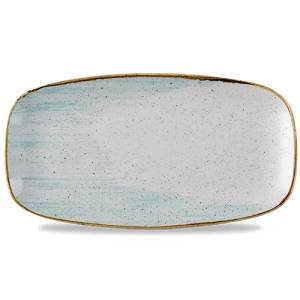 Chefs oblong bord afm. 35.5x18.9cm. Churchill Stonecast Accents Duck Egg