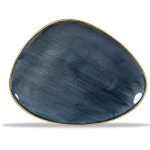 CHEFS PLATE TRIANGULAR DIM. 26.5x20.5CM. CHURCHILL STONECAST BLUEBERRY