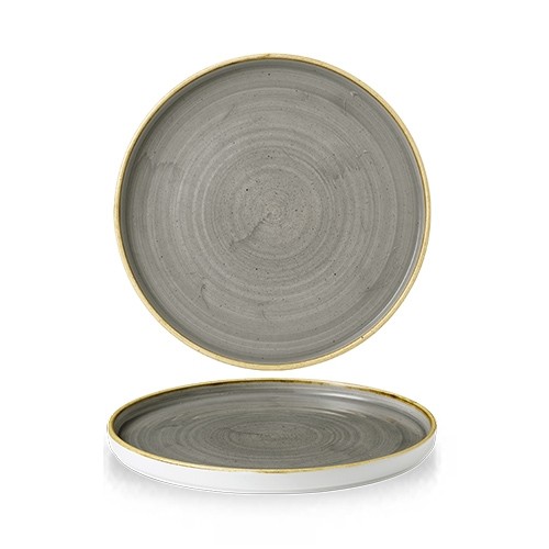 PLATE DIAM. 21CM. CHURCHILL STONECAST PEPPERCORN GRAY