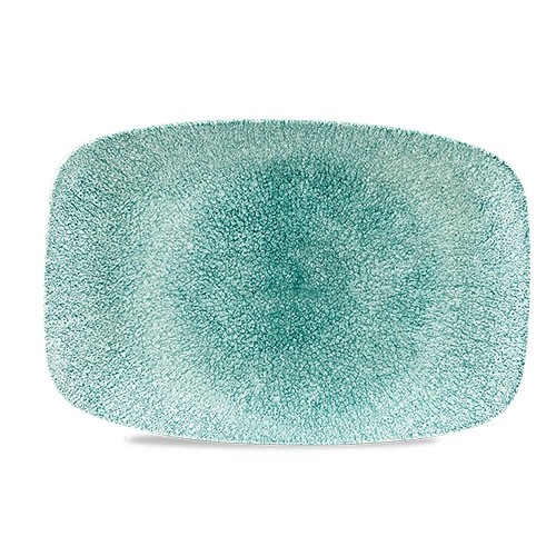 Chefs oblong bord afm. 30.1x19.9cm. Churchill raku Jade Green