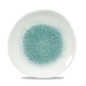 Bord rond diam. 21cm. Churchill raku Jade Green