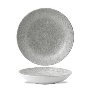 COME COUPE DIAM. 18.2CM. CHURCHILL RAKU JASPER GRAY
