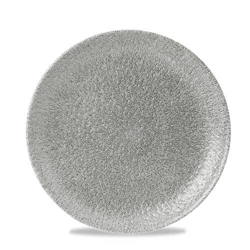 COUPE PLATE DIAM. 21.7CM CHURCHILL RAKU JASPER GRAY