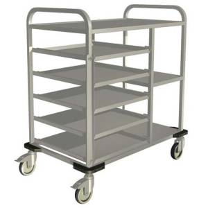 Korventransportwagen met telescoopschappen afm. 96,5x62,5x112cm. 2-bok/2-zwenk