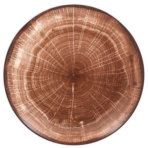 Coupebord plat diam. 21cm. kleur Oak Brown Woodart RAK Porcelain
