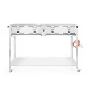 Grill-master quattro met onderplaat verrijdbaar afm. 1330x600x920mm. Hendi