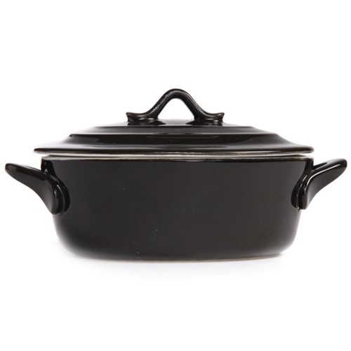 OVEN POT OVAL CONTENT. 25CL. BLACK