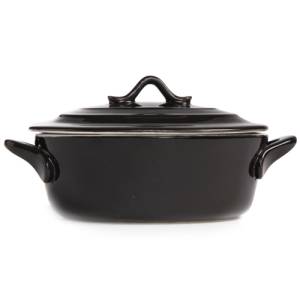 OVEN POT OVAL CONTENT. 25CL. BLACK