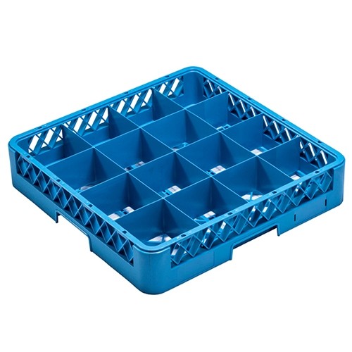 Vaatwaskorf tbv voetglazen 16-vaks | diam. 11,3cm. en hgt. 7,7cm. | afm. 50x50x10cm. Cleaningrack