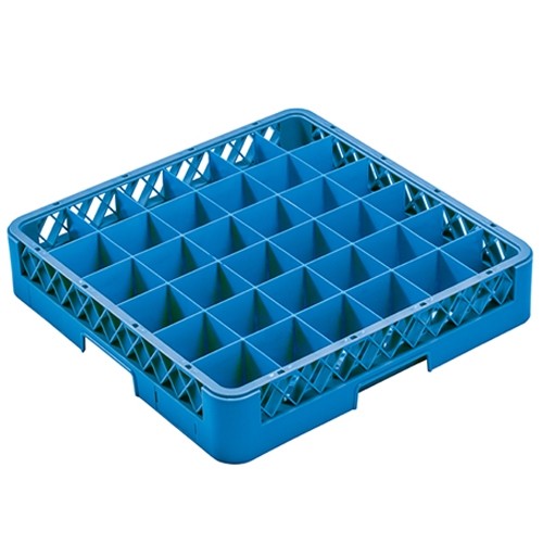 Vaatwaskorf tbv voetglazen 36-vaks | diam. 7,3cm. en hgt. 24cm. | afm. 50x50x26,5cm. Cleaningrack