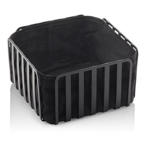BUFFET BASKET DIM. 19X19XH10.5CM. BLACK METAL/COTTON