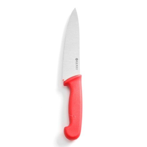 Koksmes afm. 24cm. rood heft Hendi