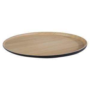 PLAT DIAM. 31.5CM. H. 2.5CM. NOIR/ASPECT BOIS NOVA