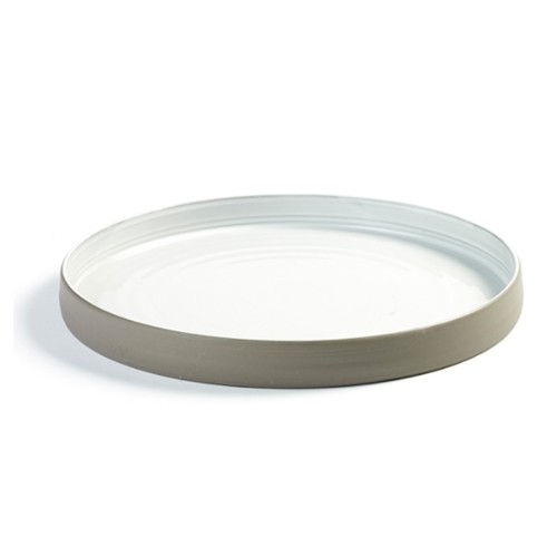 PLATE DEEP M DIAM. 20.3CM. DUSK ANTHRACITE GRAY WHITE SERAX