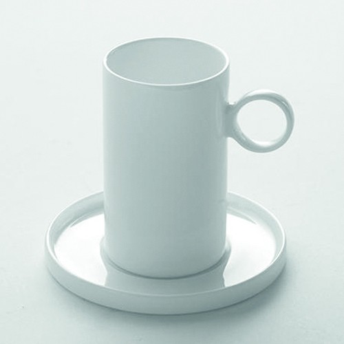 TASSE UND UNTERTASSE ESPRESSO DURCHM. 5CM. HG. 8,5 cm. GEOMETRIE A. VAN HOEY SERAX