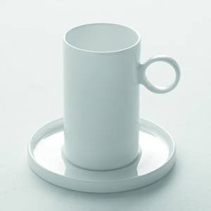TASSE ET SOUCOUPE ESPRESSO DIAM. 5 CM. HG. 8,5 cm. GEOMETRIE A. VAN HOEY SERAX