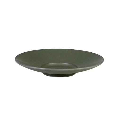 Plate wide rim low mirror 23,5x4,5cm. green GRADESº by Joris Bijdendijk