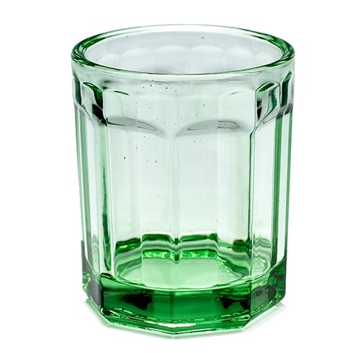 Drinkglas medium inh. 22cl diam. 7,5cm. h 9cm. Fish & Fish geperst glas kleur transparant groen Serax