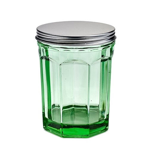 POT DE STOCK PETIT CONT. 75CL. FISH & FISH VERRE PRESSÉ COULEUR VERT TRANSPARENT SERAX