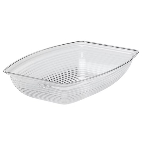 Brood-/fruitschaal afm. 22,9x30,5cm. transparant geribd polycarbonaat Cambro