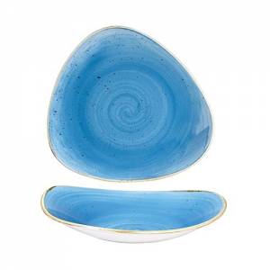 BOWL TRIANGULAR COLOR CORNFLOWER BLUE SIZE. 23.5CM. CHURCHILL STONECAST