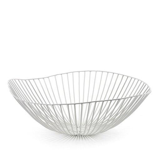 OBSTSCHALE 'CESIRA' DURCHM. 39CM. HG. 13CM. FARBE WEISSE METALLSKULPTUREN A. SCIORTINO SERAX