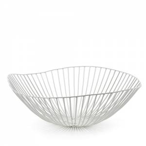 OBSTSCHALE 'CESIRA' DURCHM. 39CM. HG. 13CM. FARBE WEISSE METALLSKULPTUREN A. SCIORTINO SERAX