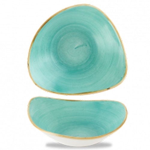 BOWL TRIANGULAR COLOR MINT SIZE. 23.5CM. CHURCHILL STONECAST