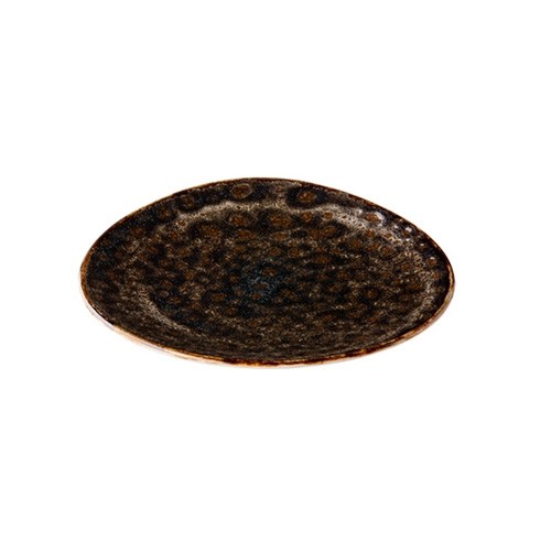 Bord driehoekig diam. 17cm. Jersey bruin Q Authentic