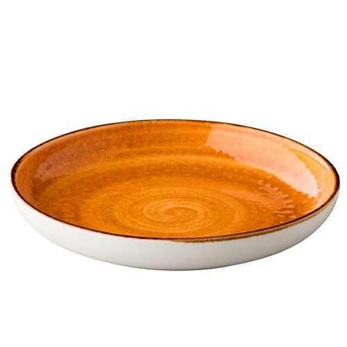 PLATTE TIEF DURCHM. 26,5 cm. JERSEY ORANGE Q AUTHENTISCH