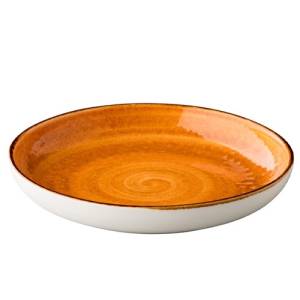 PLATTE TIEF DURCHM. 26,5 cm. JERSEY ORANGE Q AUTHENTISCH